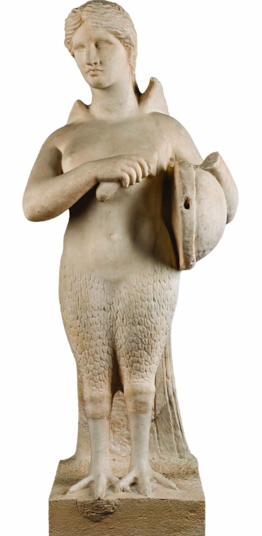 Siren, funerary statue of a siren, lament